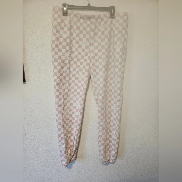Coca Cola Pink and White Checkered Used Sweat Pants Women's Size Large - Picture 10 of 10
